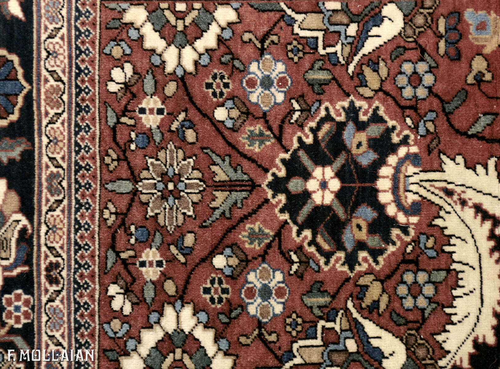 Tapis Persan Antique Kashan Mohtasham n°:11052993